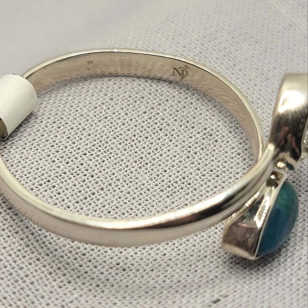 Herkimer Diamond Chrysocolla Sterling Silver Ring Signed Nugent Jewelry …